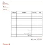 Standard Business Invoice Template in (Word Doc) –  A Professional Solution for Your Billing Needs